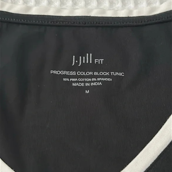 J. Jill Fit Black and White Progress Color Block Tunic Top Size M - Picture 4 of 11